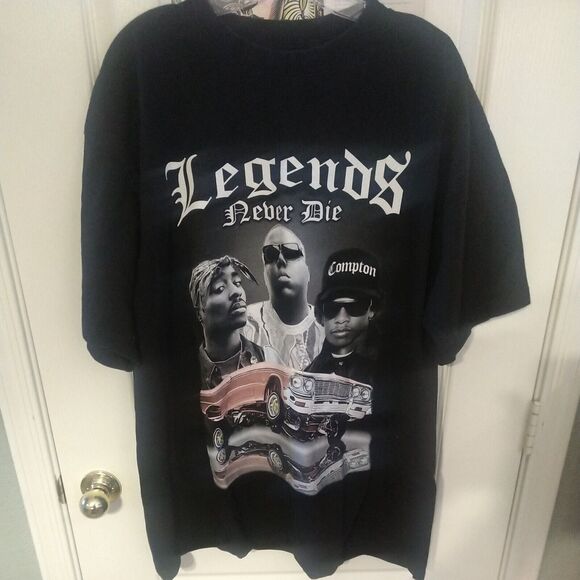 RARE VTG Shaka Wear Hip Hop Legends T Shirt Size 2XL Biggie Smalls Eazy E Tupac - Picture 1 of 10